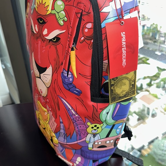 Sprayground Unisex Psycho World Of Fun DLXSV Backpack 910B5491NSZ Red - Picture 6 of 9